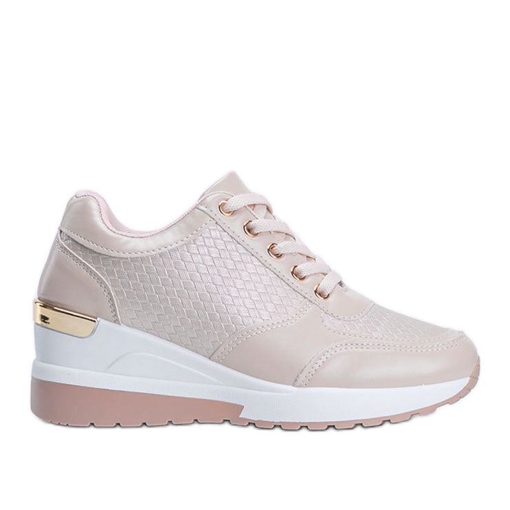 Zapatillas rosa brillantes en la cuña Mara rosado