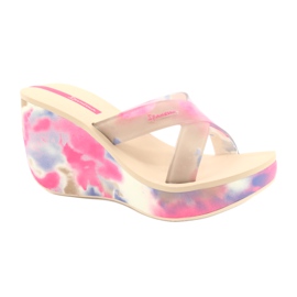 Zapatillas de cuña Ipanema 83071 Lipsick Straps VII para mujer beige azul rosa