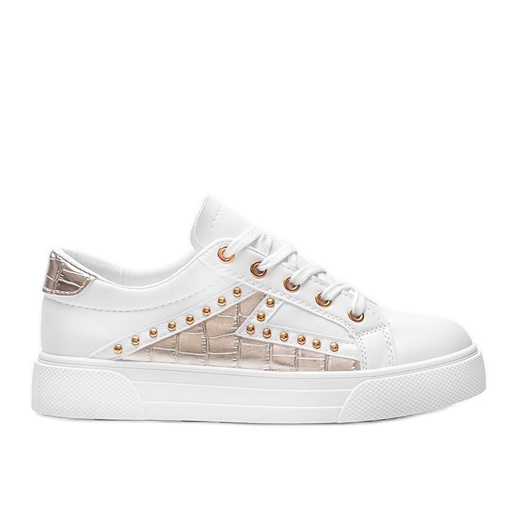 Deportivas blancas con accesorios Gloria dorados blanco