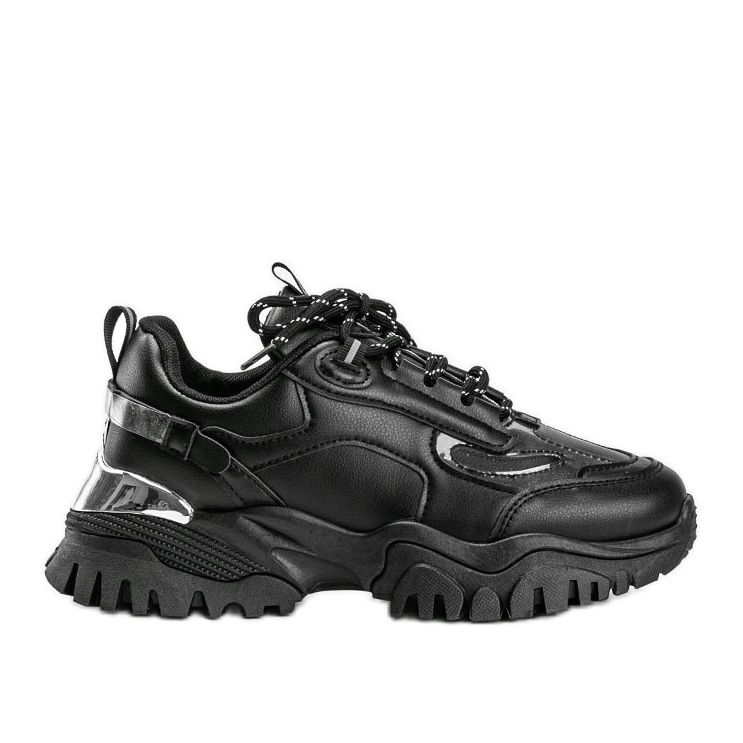 Zapatillas negras con inserciones Ansley metalizadas negro