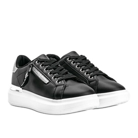 Zapatillas negras con cremallera Kiana decorativa negro