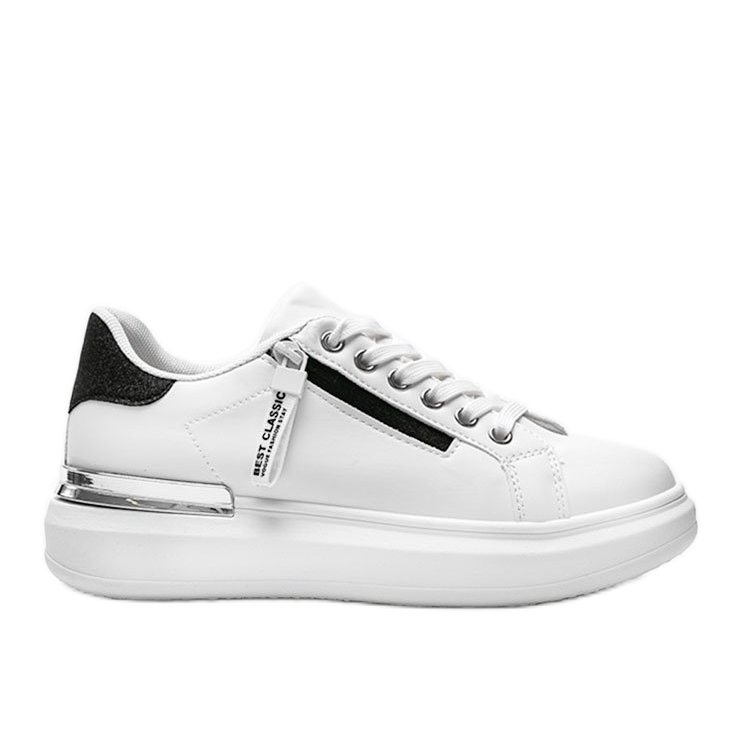Zapatillas blancas con cremallera Kiana decorativa blanco