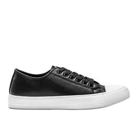 Zapatillas clásicas de cuero ecológico Eleanor negras negro