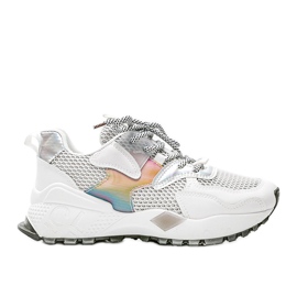 Deportivas blancas de suela gruesa con malla Elain blanco multicolor