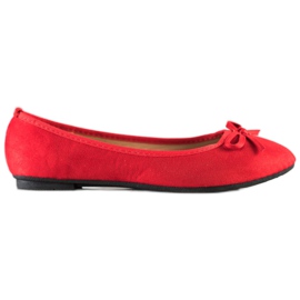 Clowse Bailarina de gamuza clásica rojo
