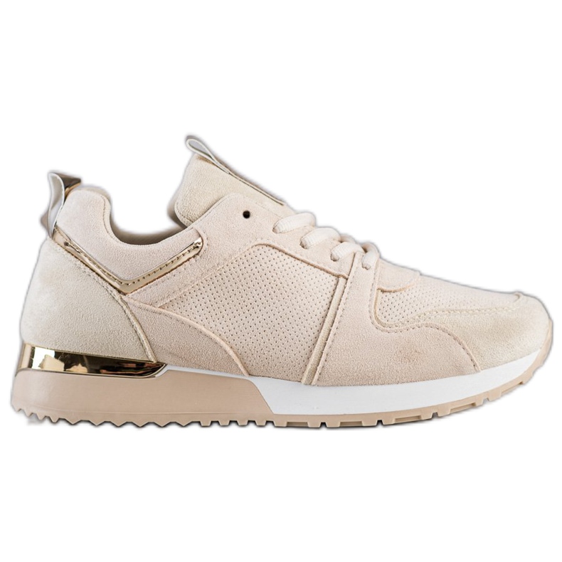 SHELOVET Zapatillas de ante beige
