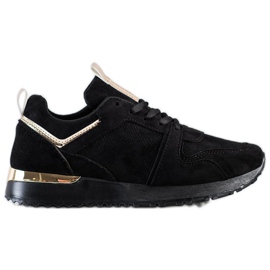 SHELOVET Zapatillas de ante negras negro
