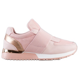 SHELOVET Zapatillas elegantes sin cordones rosa