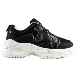 SHELOVET Zapatillas con plataforma decorativa negro