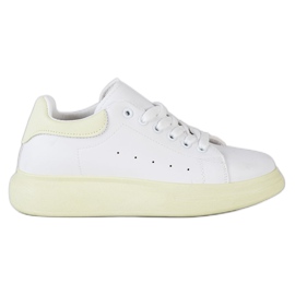 SHELOVET Zapatillas en la plataforma verde blanco