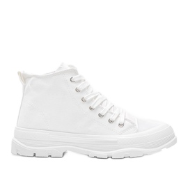 Zapatillas altas blancas sobre suela gruesa de Evelin blanco