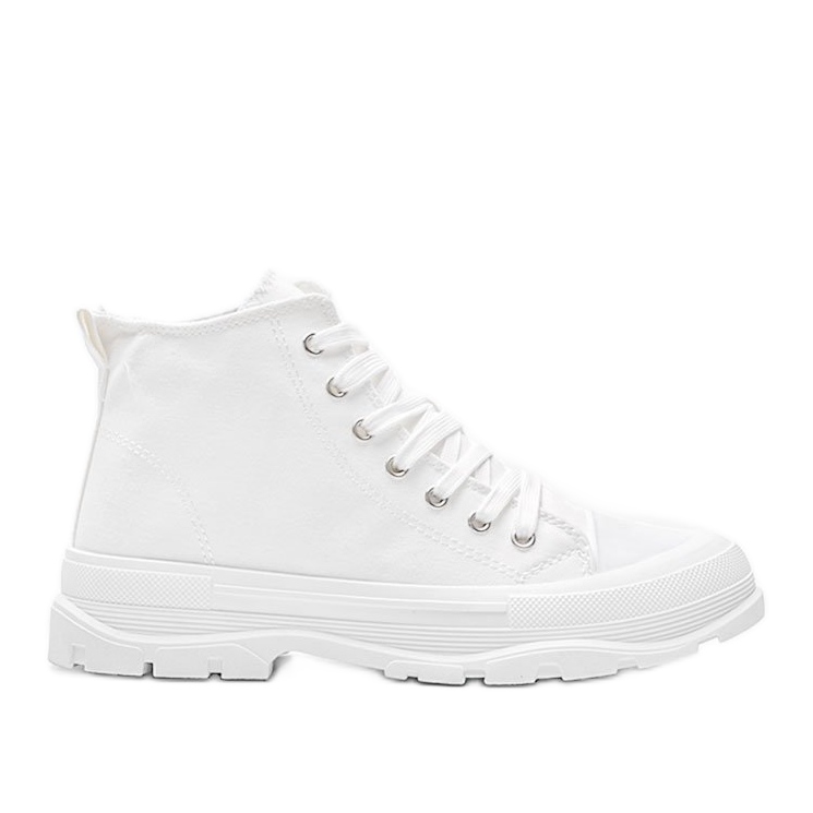 Zapatillas altas blancas sobre suela gruesa de Evelin blanco