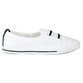SHELOVET Zapatillas bajas sin cordones blanco