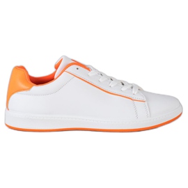 SHELOVET Zapatillas bajas con cuero ecológico blanco SHELOVET Zapatillas bajas con cuero ecológico blanco