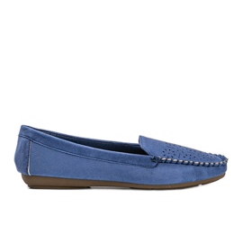 Mocasines azules con puntera Justine calada