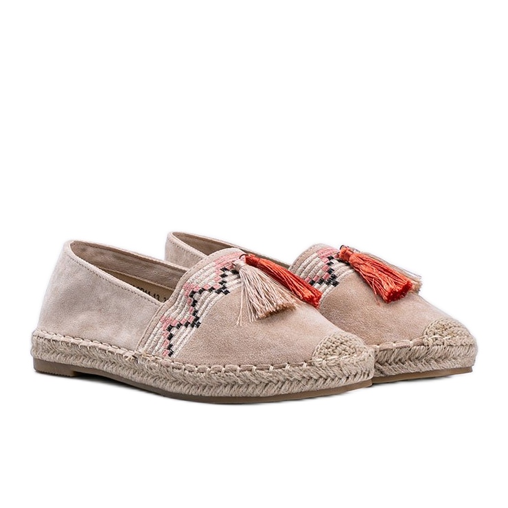 Alpargatas beige con flecos Alyana