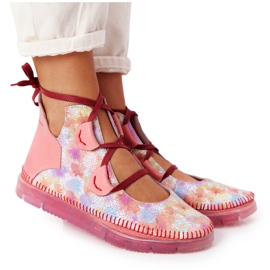 Botas de piel mujer Maciejka Pink 04457-15 rosado multicolor