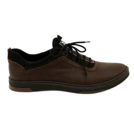 Polbut Zapatos casuales de cuero para hombre K24 marrón
