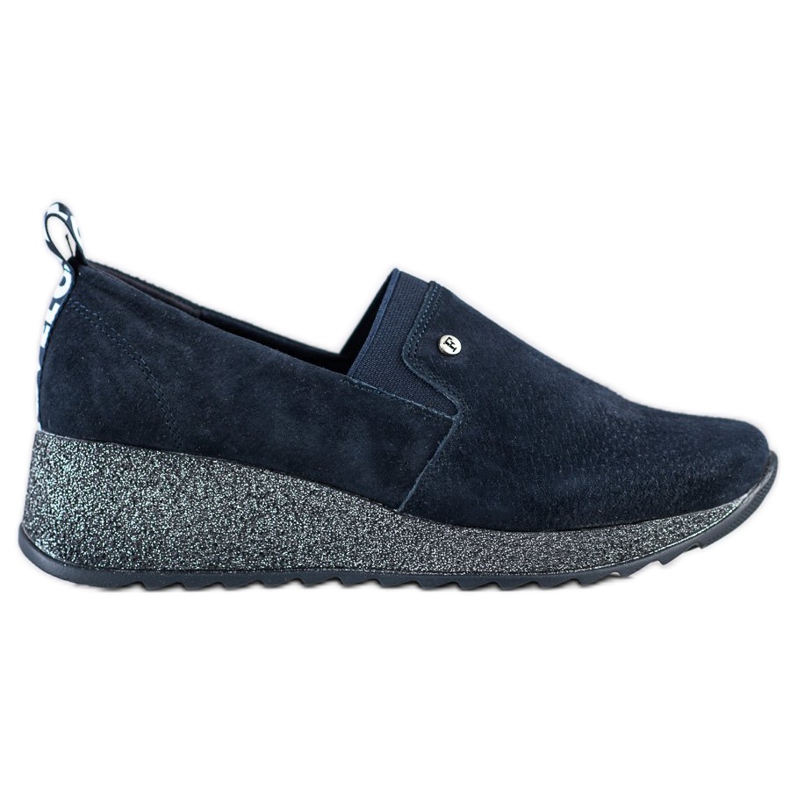 Filippo Zapatos de brocado de piel azul marino