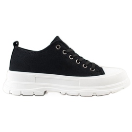 SHELOVET Zapatillas negras en la plataforma negro