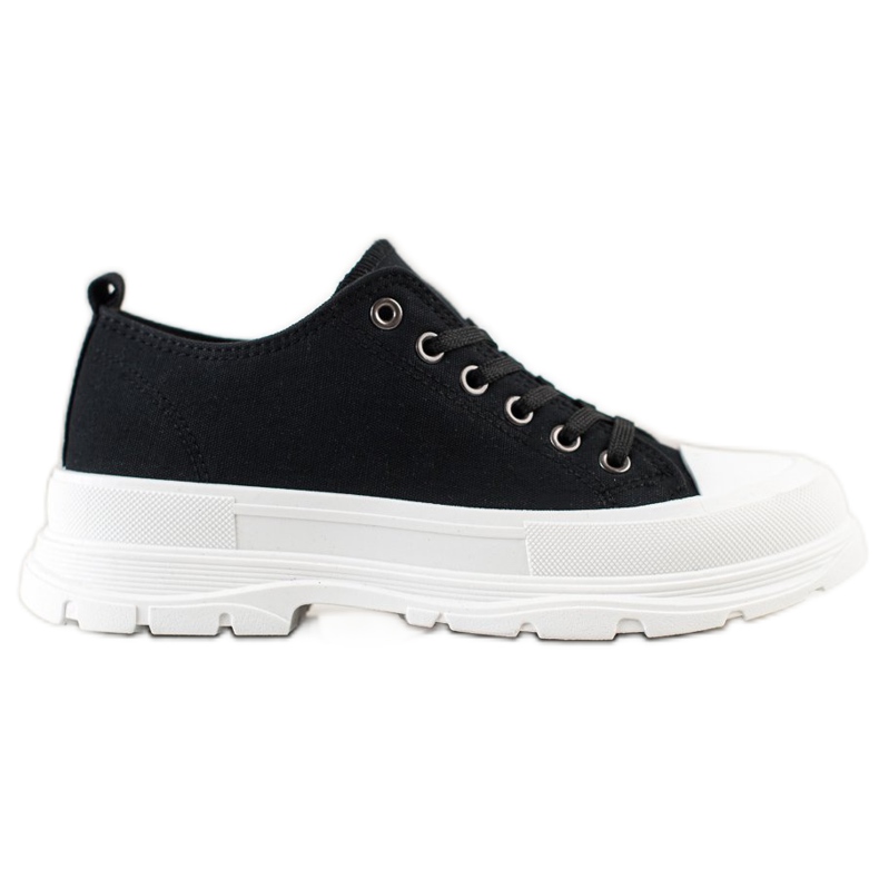 SHELOVET Zapatillas negras en la plataforma negro