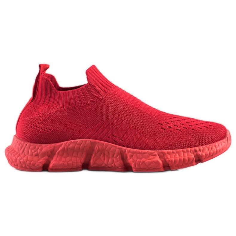 SHELOVET Zapatillas de deporte sin cordones de moda rojo SHELOVET Zapatillas de deporte sin cordones de moda rojo