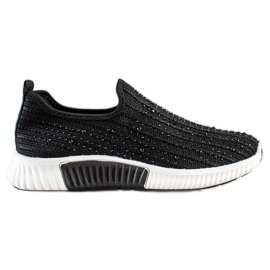 SHELOVET Slipons con cristales negro
