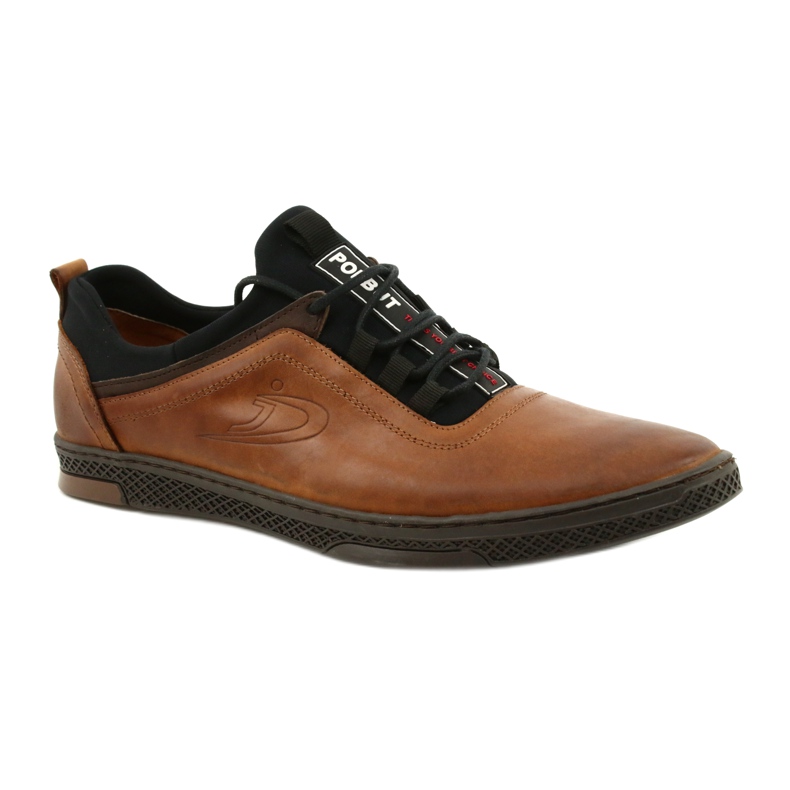 Polbut Zapato casual de piel para hombre K24 1337 marrón