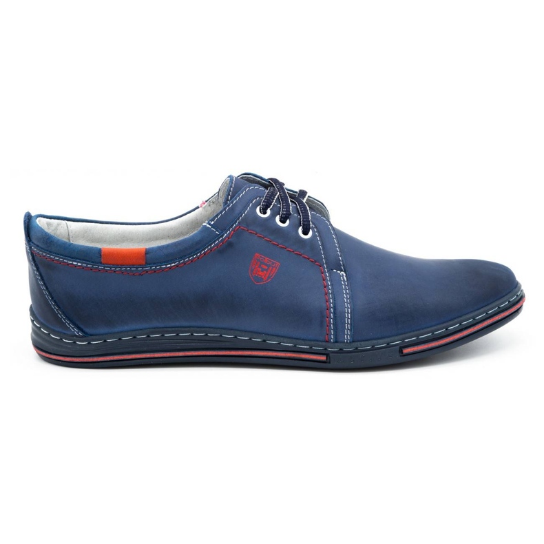 Polbut Zapatos de cuero para hombres 343 azul marino