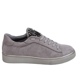 Zapatillas grises con adornos gris FDY7786 Gris Zapatillas grises con adornos gris FDY7786 Gris