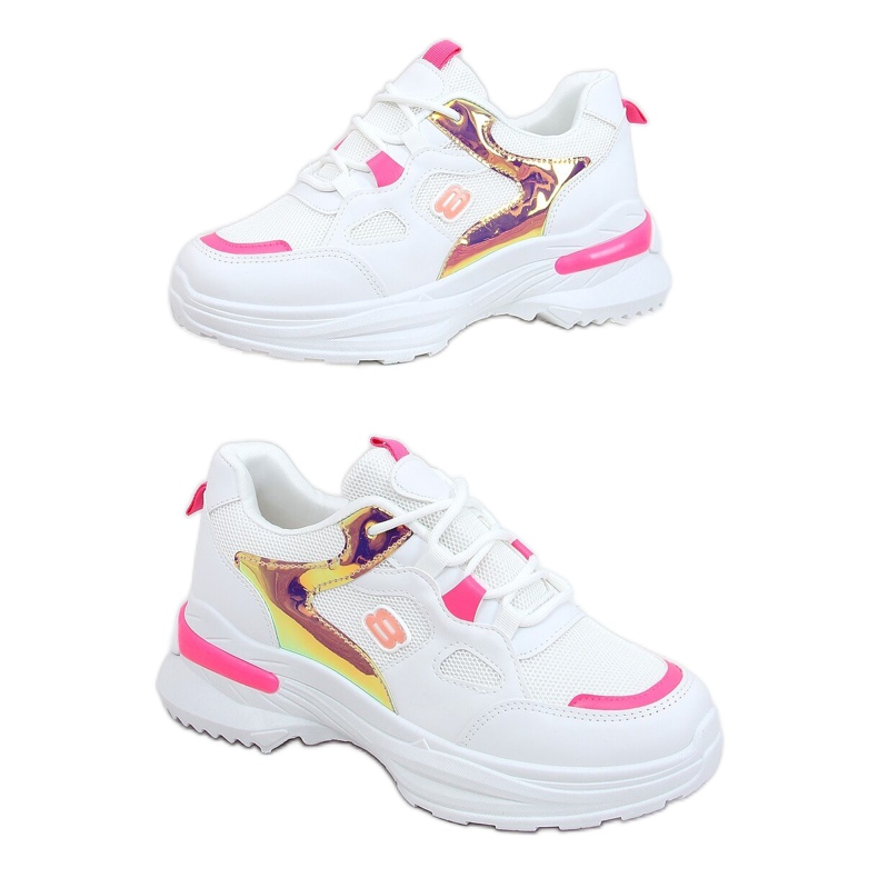 Calzado deportivo de mujer blanco y rosa HX-68 Rojo rosado