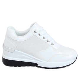 Blanco MY-2717 Calzado deportivo blanco con tacón de cuña oculto