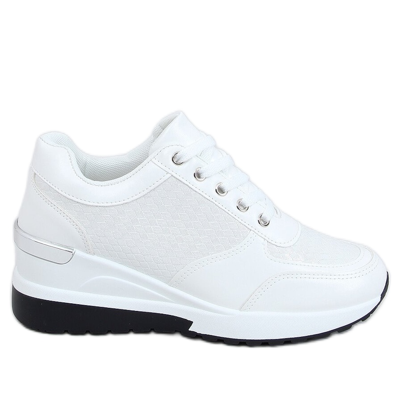 Blanco MY-2717 Calzado deportivo blanco con tacón de cuña oculto Blanco MY-2717 Calzado deportivo blanco con tacón de cuña oculto