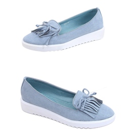Mocasines azules con flecos 6429 Azul