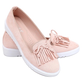 Mocasines rosa con flecos 6429 Rosa rosado