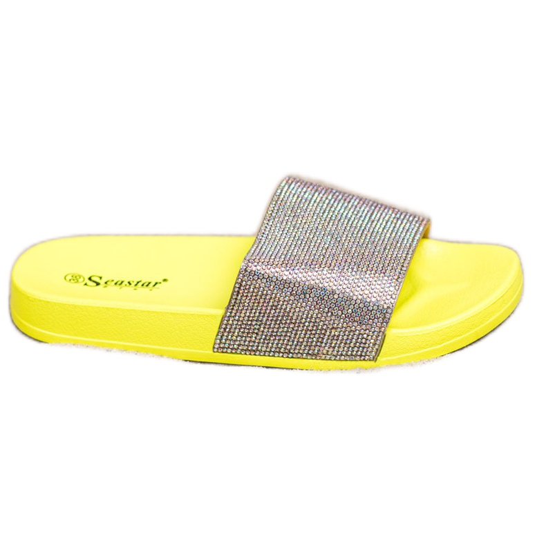 Seastar Pantuflas con Cristales dorado amarillo