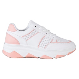 SHELOVET Calzado deportivo casual blanco rosa