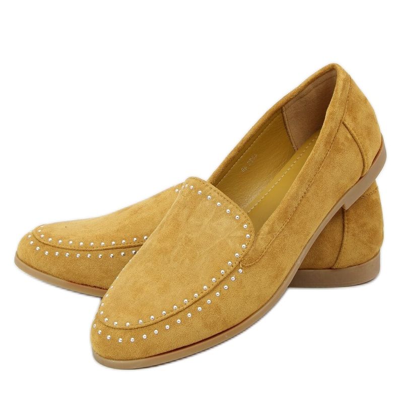 Mocasines con tachuelas mostaza 4322 Amarillo