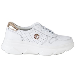 Filippo Zapatillas de cuero en la plataforma blanco
