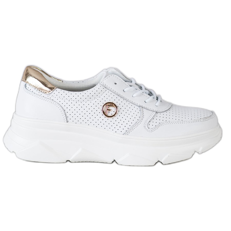 Filippo Zapatillas de cuero en la plataforma blanco