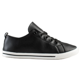 SHELOVET Cómodas zapatillas bajas negro