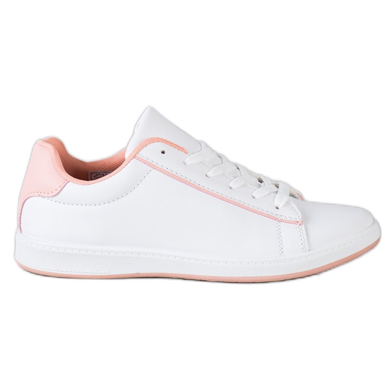 SHELOVET Zapatillas bajas con cuero ecológico blanco