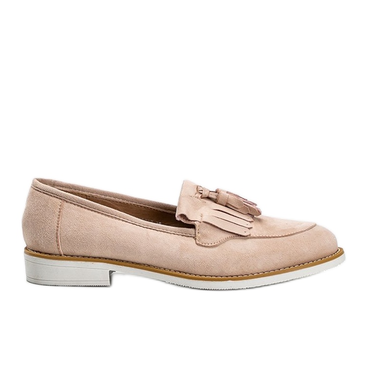 Zapatos de ante beige con flecos Lorena