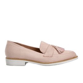 Zapatos de ante beige con flecos Denisse