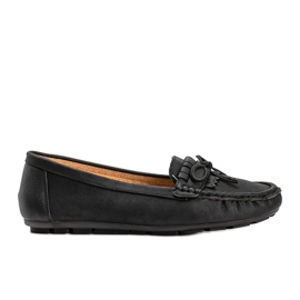 Mocasines de mujer en piel ecológica negros de Kaitlin