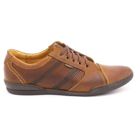 Polbut Zapatos casual hombre R3 Perforation Camel marrón