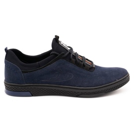 Polbut Zapato casual hombre piel K24 ante azul marino