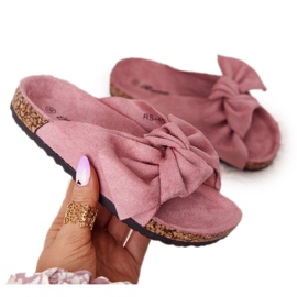 PB2 Pantuflas Infantiles En Corcho Rosa Polvo Little Wendy rosado