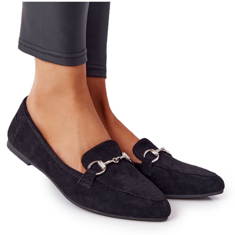 Mocasines Mujer Sergio Leone MK711 Suede Black negro