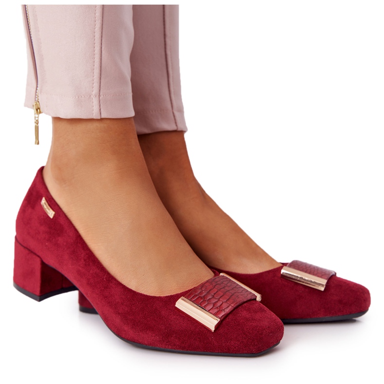 Zapatos De Salón De Ante En El Tacón Sergio Leone PB142 Burdeos rojo multicolor Zapatos De Salón De Ante En El Tacón Sergio Leone PB142 Burdeos rojo multicolor